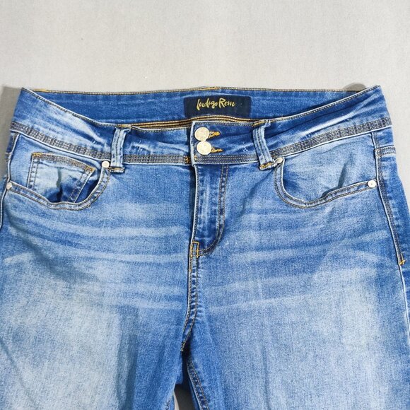 Indigo Rein Jeans women's junior size 13/30  denim blue ankle skinny high rise - Picture 2 of 14